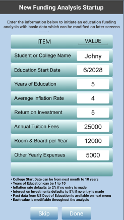 FundIt sample menu 1